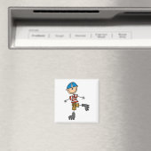 Rollschuhlaufende Stockfigur Magnet (In Situ (Geschirrspüler))