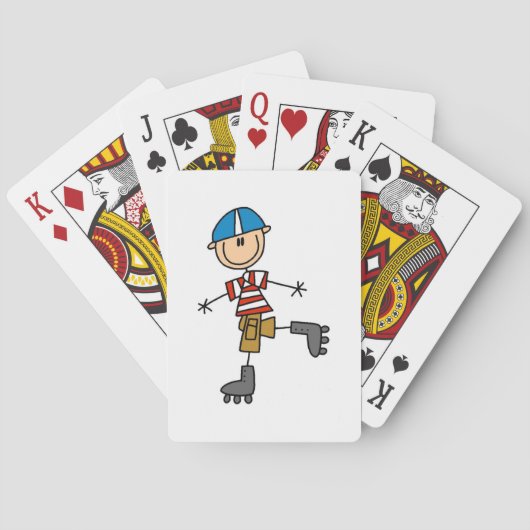 Rollschuhlaufende Stockfigur Spielkarten (Rückseite)