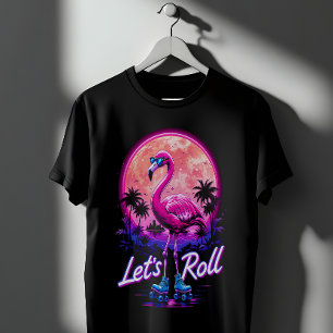 Rollschuhlaufender Flamingo T-Shirt