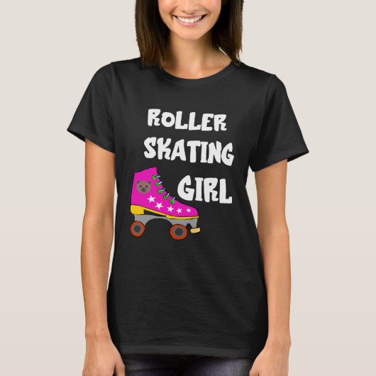 Rollschuhlaufendes Mädchen Rollschuhe Mädchen Roll T-Shirt (Vorderseite)