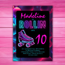 Rollschuhparty Mädchen Neon Glow Geburtstag