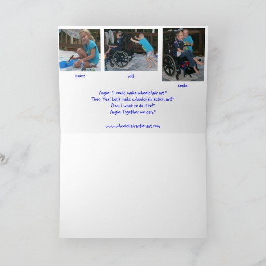 Rollstuhl-Aktions-Kunst großes Notecards Karte (Innenseite)