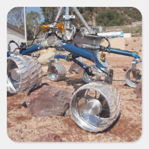 Rollstuhl, ein Mobilitätstestmodell Quadratischer Aufkleber