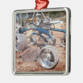 Rollstuhl, ein Mobilitätstestmodell Silbernes Ornament (Links)