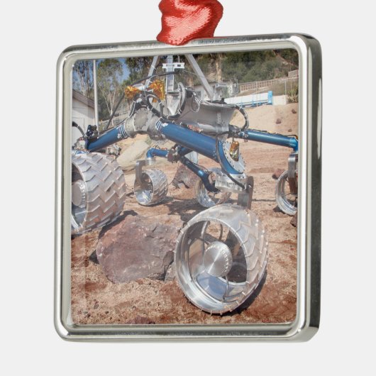 Rollstuhl, ein Mobilitätstestmodell Silbernes Ornament (Links)