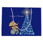 Rollstuhl-Elefant mit Weihnachtsmannmütze Große Geschenktüte (Rückseite)