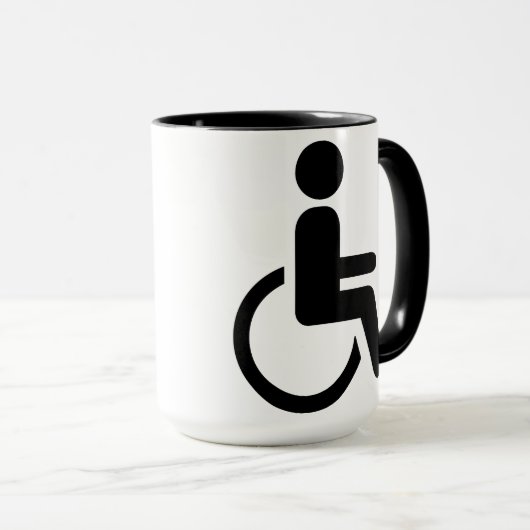 Rollstuhl handicaped Ikone Tasse (VorderseiteRechts)