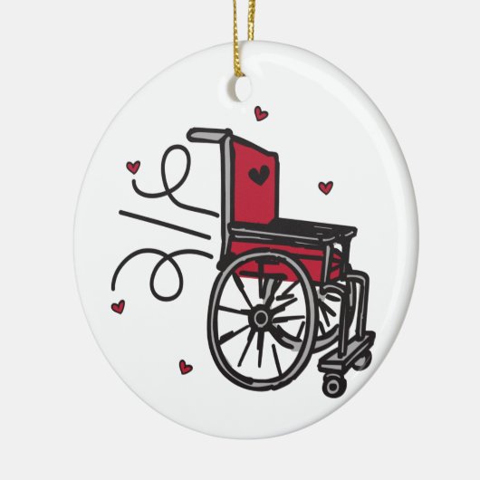 Rollstuhl Keramik Ornament (Links)