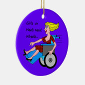 Rollstuhl-Mädchen im Heels Keramikornament (Rechts)