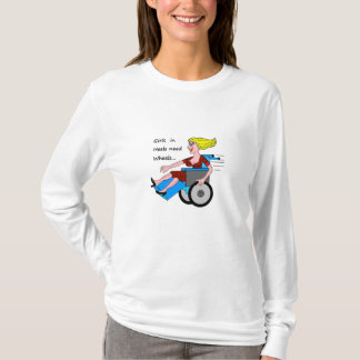 Rollstuhl-Mädchen im Heels T-Shirt