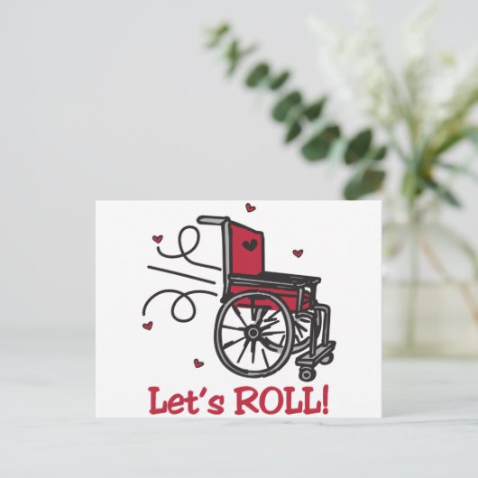 Rollstuhl Postkarte (Stehend Vorderseite)