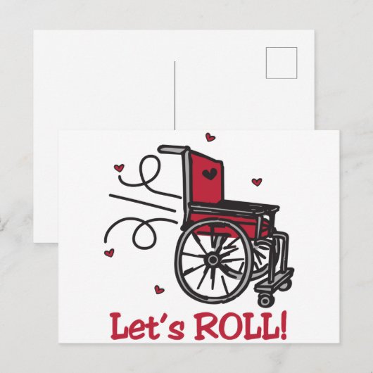 Rollstuhl Postkarte (Vorne/Hinten)