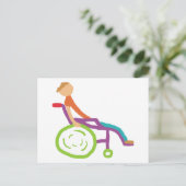 Rollstuhl Postkarte (Stehend Vorderseite)