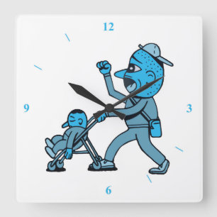 Rollstuhl Quadratische Wanduhr