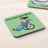 Rollstuhl-Redhead Anpassen der Text-Getränkekappe Getränkeuntersetzer (Linke Seite)