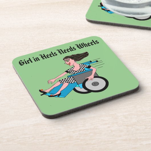 Rollstuhl-Redhead Anpassen der Text-Getränkekappe Getränkeuntersetzer (Linke Seite)