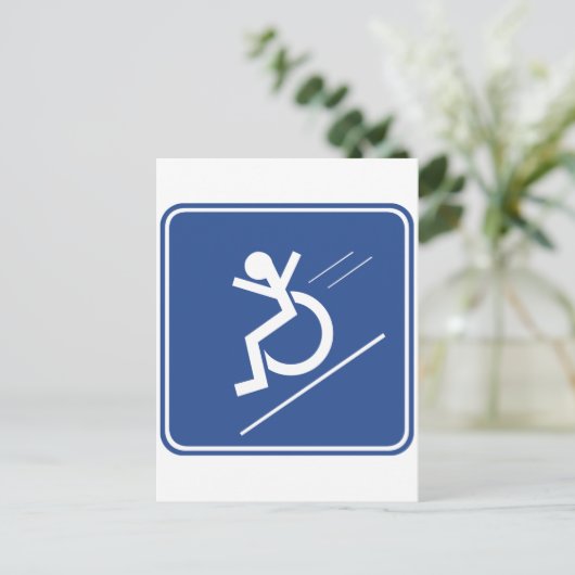 Rollstuhl Rollstuhl! Postkarte (Stehend Vorderseite)