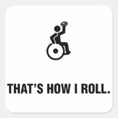 Rollstuhl Rugby Quadratischer Aufkleber (Vorderseite)