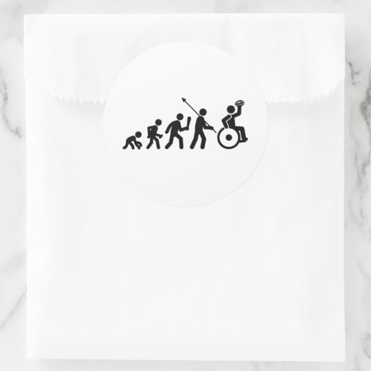 Rollstuhl Rugby Runder Aufkleber (Tasche)