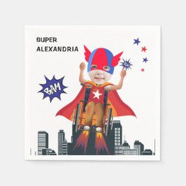 Rollstuhl Superhero Flying Hero Girl Serviette