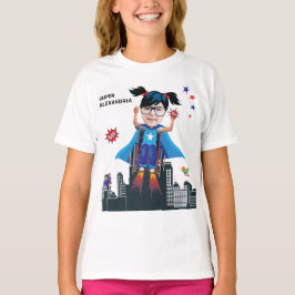 Rollstuhl Superhero Girl 💥 Flying Hero Birthday T-Shirt