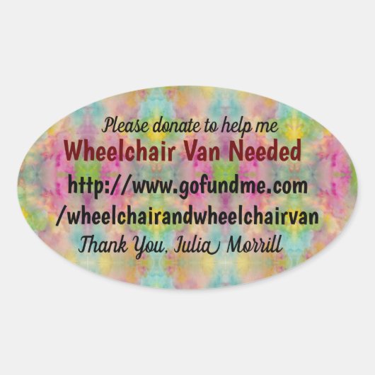 Rollstuhl Van erforderlich Ovaler Aufkleber (Vorderseite)