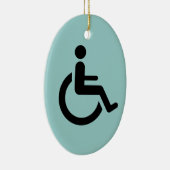 Rollstuhl-Zugang - Handikap-Stuhl-Symbol Keramik Ornament (Rechts)