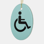 Rollstuhl-Zugang - Handikap-Stuhl-Symbol Keramik Ornament (Links)