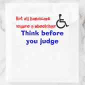 Rollstuhlaufkleber Rechteckiger Aufkleber (Tasche)