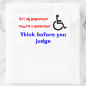 Rollstuhlaufkleber Rechteckiger Aufkleber (Tasche)