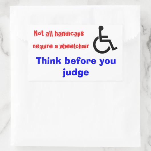 Rollstuhlaufkleber Rechteckiger Aufkleber (Tasche)