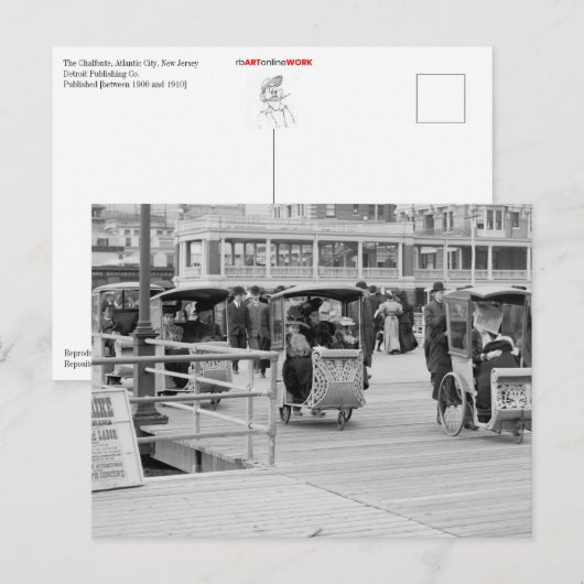 Rollstühle auf dem Boardwalk Postkarte (Vorne/Hinten)