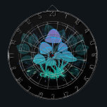 Rollstühle in Bushes Dartscheibe<br><div class="desc">Mysteriöse, biolumineszente, halluzinogene, helle Rollhocker mit Sträuchern aus marschfarbenen Pflanze in der Nacht, dunkel, glänzend. Glühende Pilze. Goblincore, Muschroomcore</div>