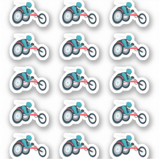 Rollstuhlfahren Aufkleber (Vorderseite)