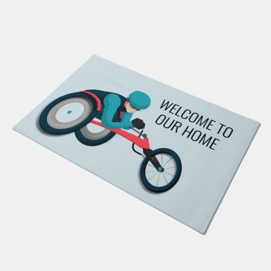 Rollstuhlfahren Fußmatte (Schrägansicht)