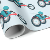Rollstuhlfahren Geschenkpapier (Rolleneckpunkt)
