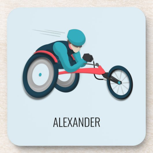 Rollstuhlfahren Getränkeuntersetzer (Vorderseite)