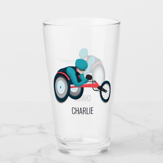 Rollstuhlfahren Glas (Vorderseite)