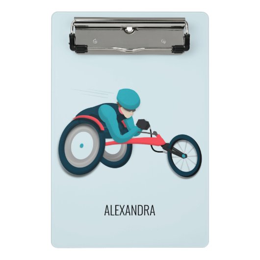 Rollstuhlfahren Mini Klemmbrett (Vorderseite)