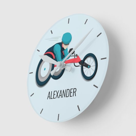 Rollstuhlfahren Runde Wanduhr (Winkel)