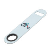 Rollstuhlfahren Speed Flaschenöffner (Vorderseite Schrägansicht)