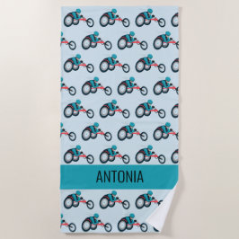 Rollstuhlfahren Strandtuch