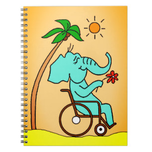 Rollstuhlfahrer Elefant Notizblock