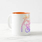 Rollstuhlfahrer Elefant Zweifarbige Tasse (Vorderseite Links)