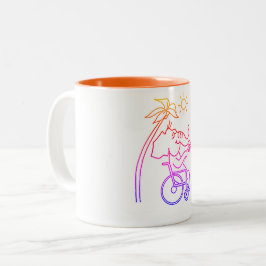 Rollstuhlfahrer Elefant  Zweifarbige Tasse