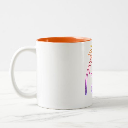 Rollstuhlfahrer Elefant Zweifarbige Tasse (Links)