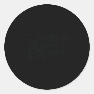 Rollstuhlfahrer fahren runder aufkleber