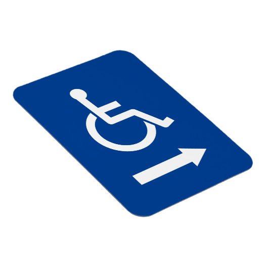 Rollstuhlfahrer-Handicap-Schild mit Pfeil-flexibel Magnet (Rechte Seite)