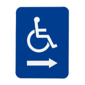Rollstuhlfahrer-Handicap-Schild mit Pfeil-flexibel Magnet (Vertikal)