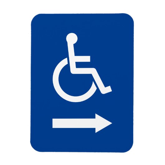 Rollstuhlfahrer-Handicap-Schild mit Pfeil-flexibel Magnet (Vertikal)